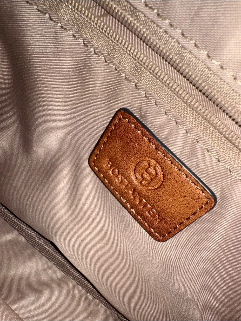 Quilted Cream and Brown Crossbody with Patterned Strap